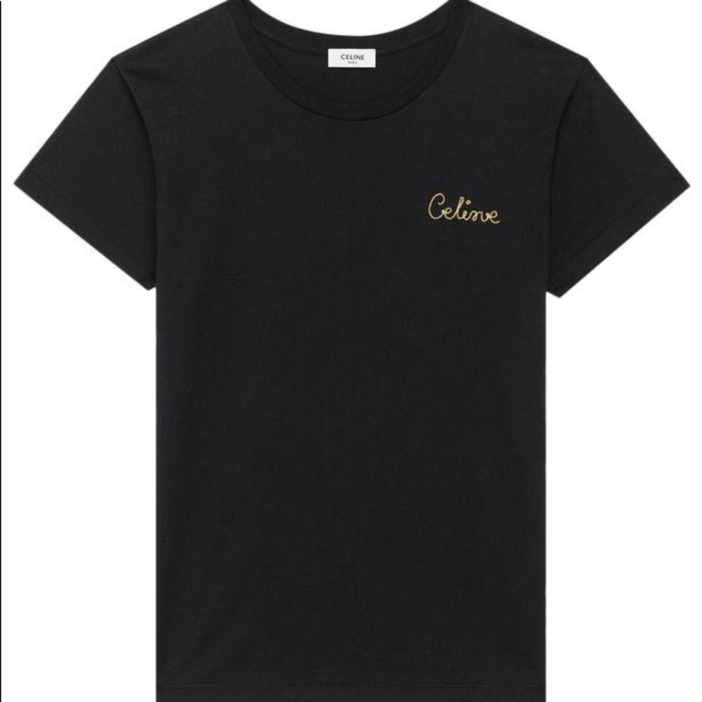 CELINE (copy) Crew Neck Embroidered T-Shirt